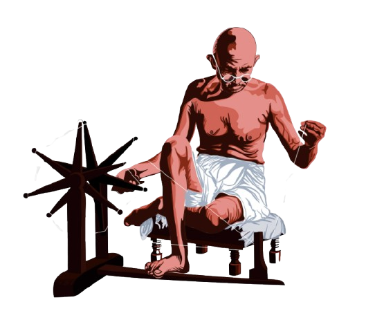 Gandhiji with Charkha