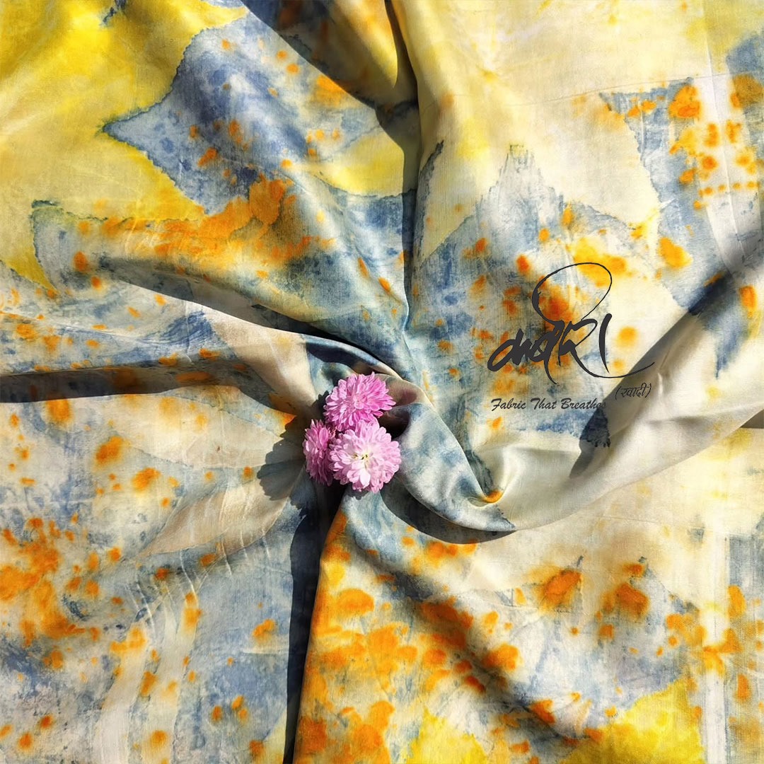 इको प्रिंटिंग साड़ी