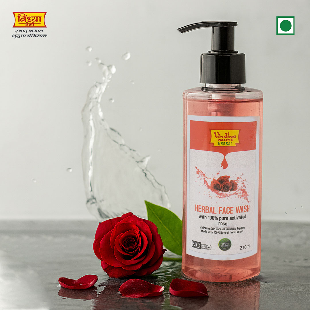 विंध्या वैली हर्बल फेस वॉश (100% शुद्ध एक्टिवेटेड रोज़ के साथ)