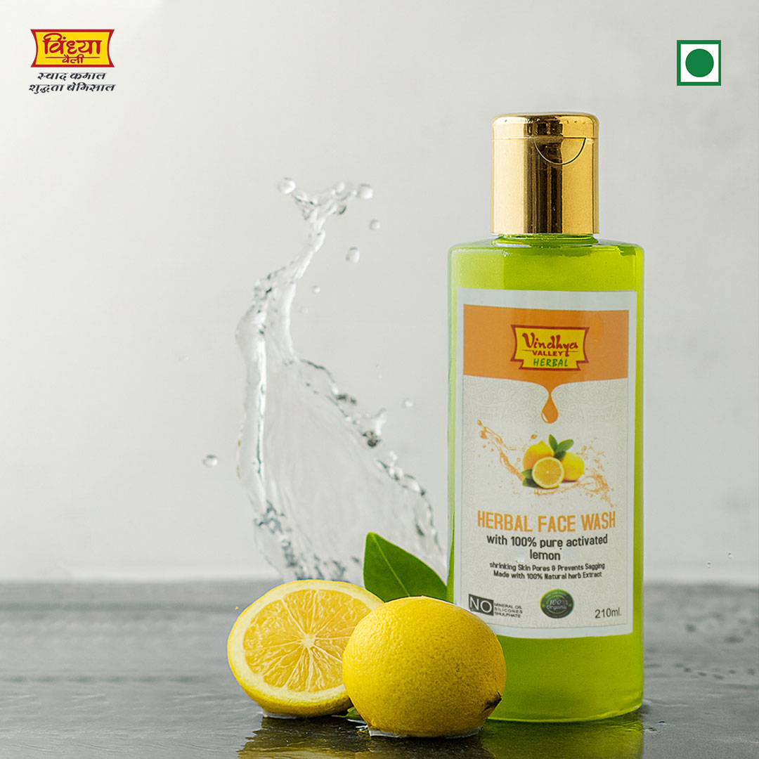 विंध्या वैली हर्बल फेसवॉश (100% शुद्ध एक्टिवेटेड लेमन के साथ)