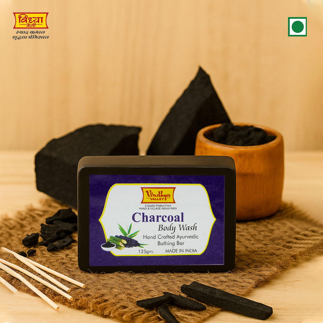 विंध्या वैली चारकोल बॉडी वॉश बाथिंग बार