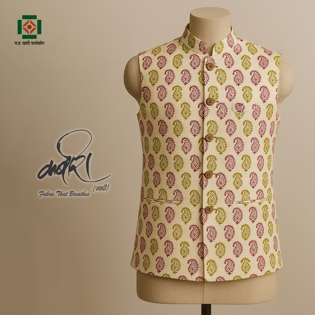 कबीरा खादी ब्लॉक प्रिंट महिला जैकेट – परंपरा की खूबसूरती, आधुनिकता का आकर्षण