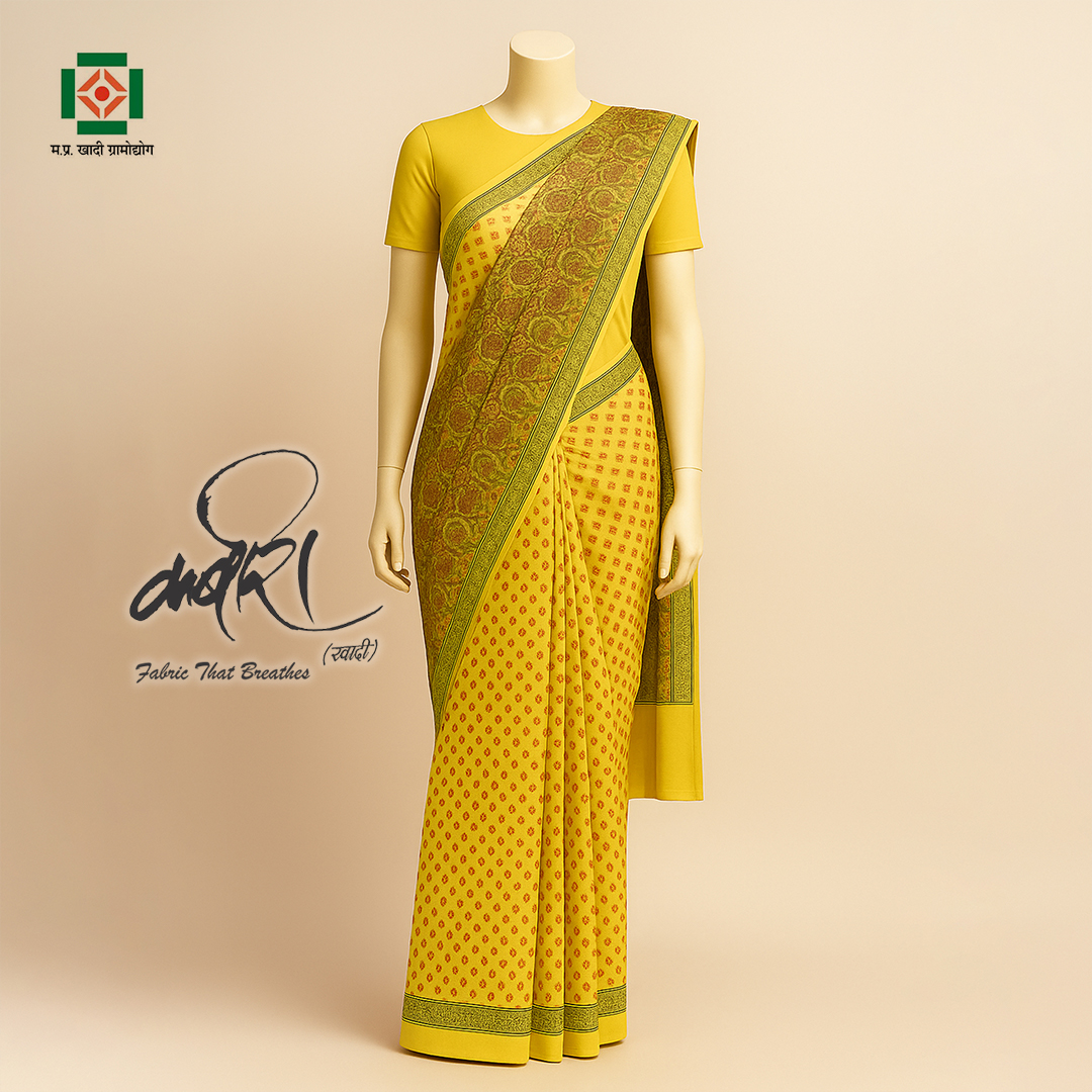 कबीरा खादी ब्लॉक प्रिंट साड़ी – परंपरा की शान, आधुनिकता का अंदाज़