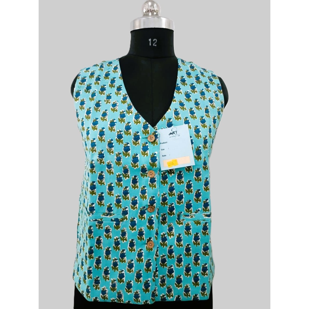 स्क्रीन प्रिंट महिला वी-नेक जैकेट