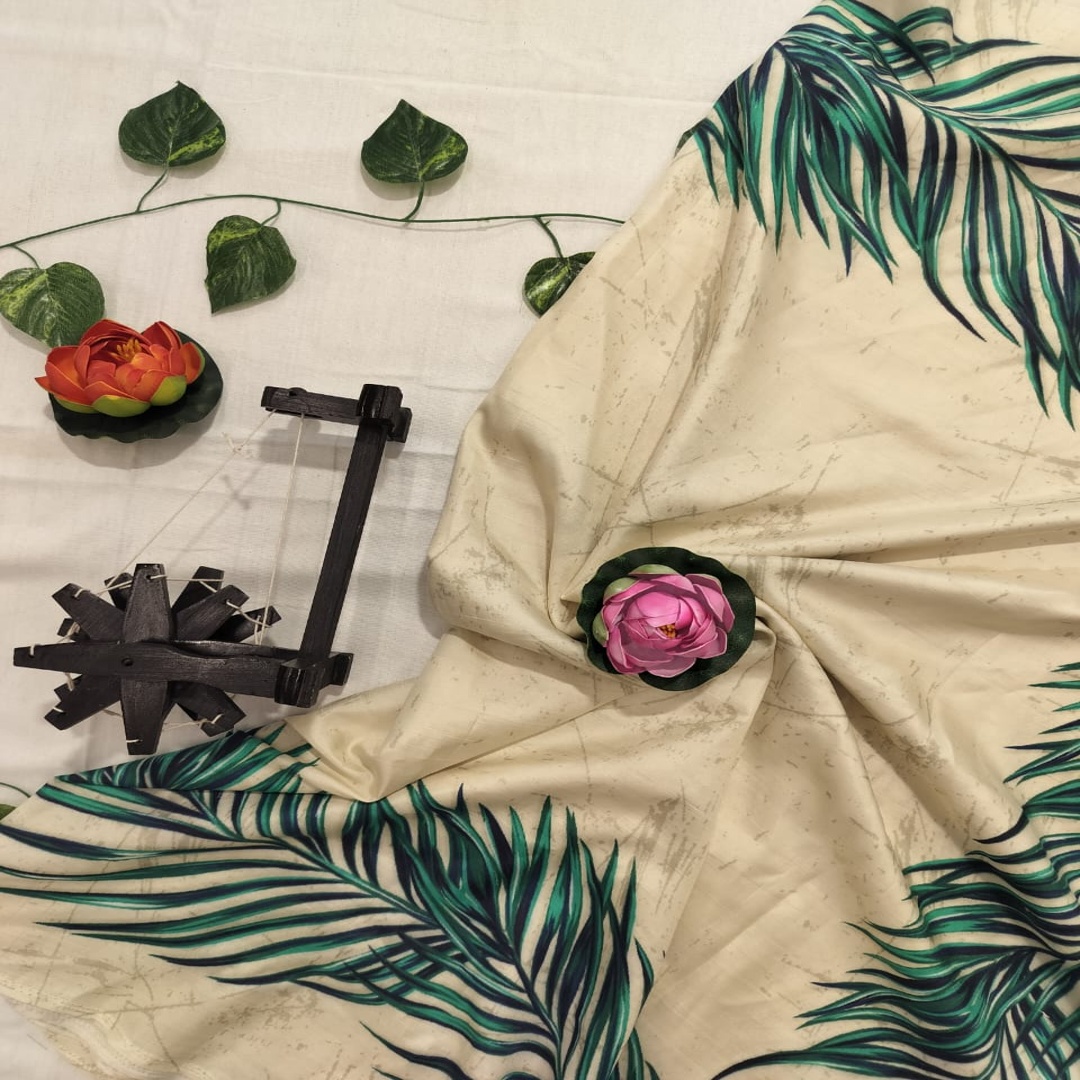 डिजिटल प्रिंट मलबरी सिल्क साड़ी – परिष्कृत डिज़ाइन में रेशमी अनुभव