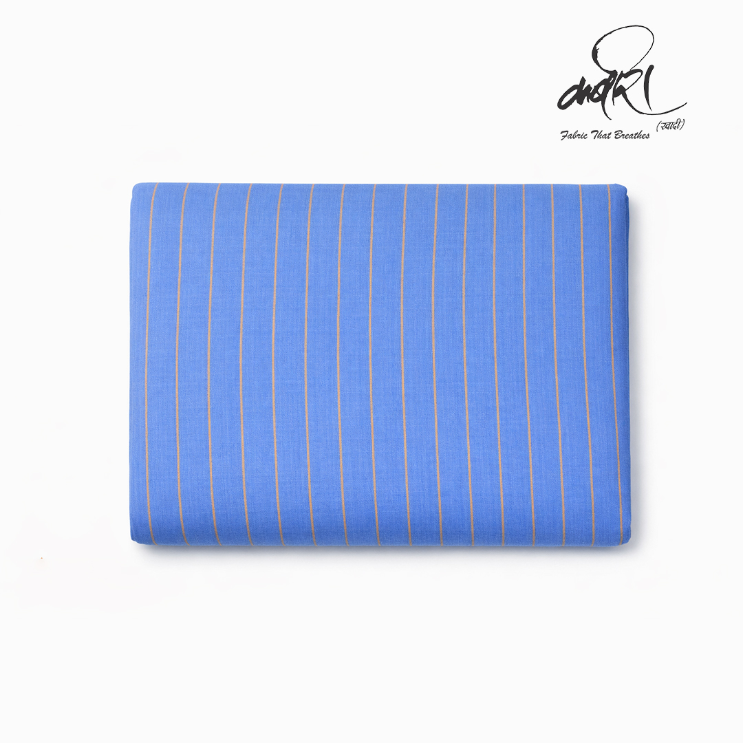 खादी स्ट्रिप वीव रनिंग फैब्रिक – सादगी में पारंपरिक पहचान