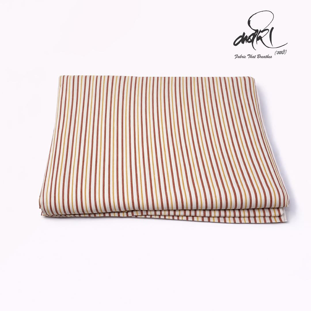 खादी स्ट्रिप वीव रनिंग फैब्रिक – पारंपरिक बुनाई में प्राकृतिक कपड़ा